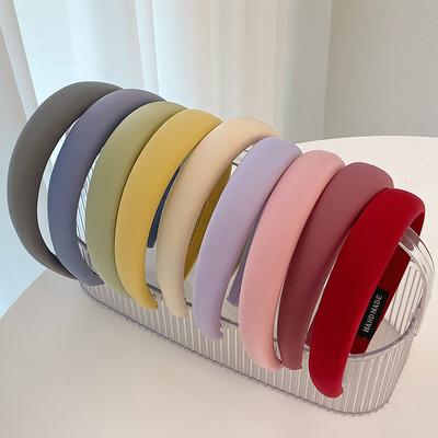 3CM Fashion Women's Headbands Sweet Solid Color Sponge Padded Hairbands Lady Girls Daily Press Hair Hoop Accessories