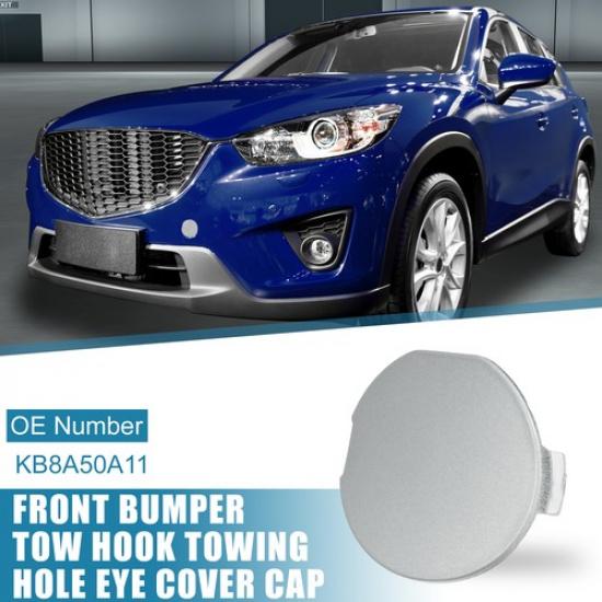 Car Front Bumper Tow Hook Cover Hole Eye for Mazda CX-5 2017- Silver Tone