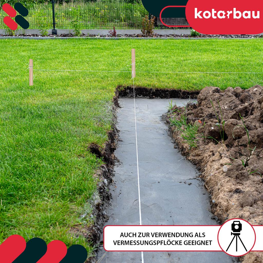 KOTARBAU® Geodetic Beech Wooden Stakes Support for Tomatoes, Vegetables, Trees, 40 CM, Set of 5