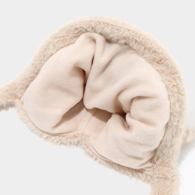 Cute Cartoon Penguin Hat Kids Thermal Headgear Winter Baby Plush Ear Protection Hat Children Thick Fleece Earmuffs Cap Ties Beanie