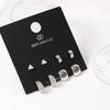 Dieuamour [8Pack] Triangle Cubic Ring Daily Earring Set