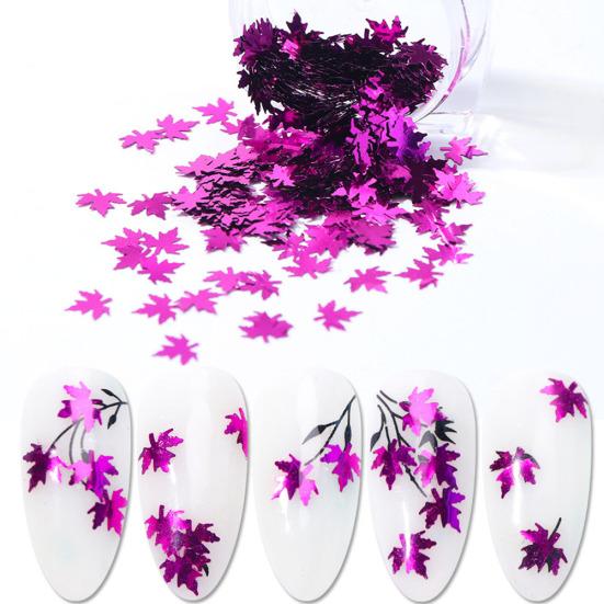 Glitter Gradient Maple Leaf Nail Art Sequins Applique Christmas Decor