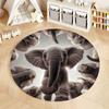 "Adorable Elephant Pattern Round Rug for Kids' Room" round carpet for home sofa bedroom, gift
