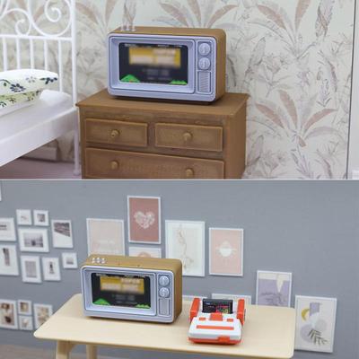 1 Stück 1/12 Puppenhaus Simulation Miniatur Nostalgische TV Spielkonsole Modell Wohnzimmer Szene Dekoration Puppenzubehör Spielzeug