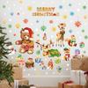 New Christmas Holiday Party Decoration Home Wall Sticker Self-adhesive Snowflake Cartoon Animal Children's Room Window