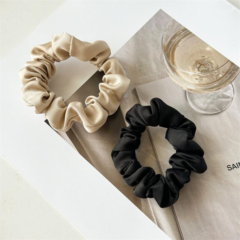 Shimmering Surface Solid Color Hair Ties Lustrous Fine Pleats High Density Elasticity Sophisticated Evening Wear Accessories