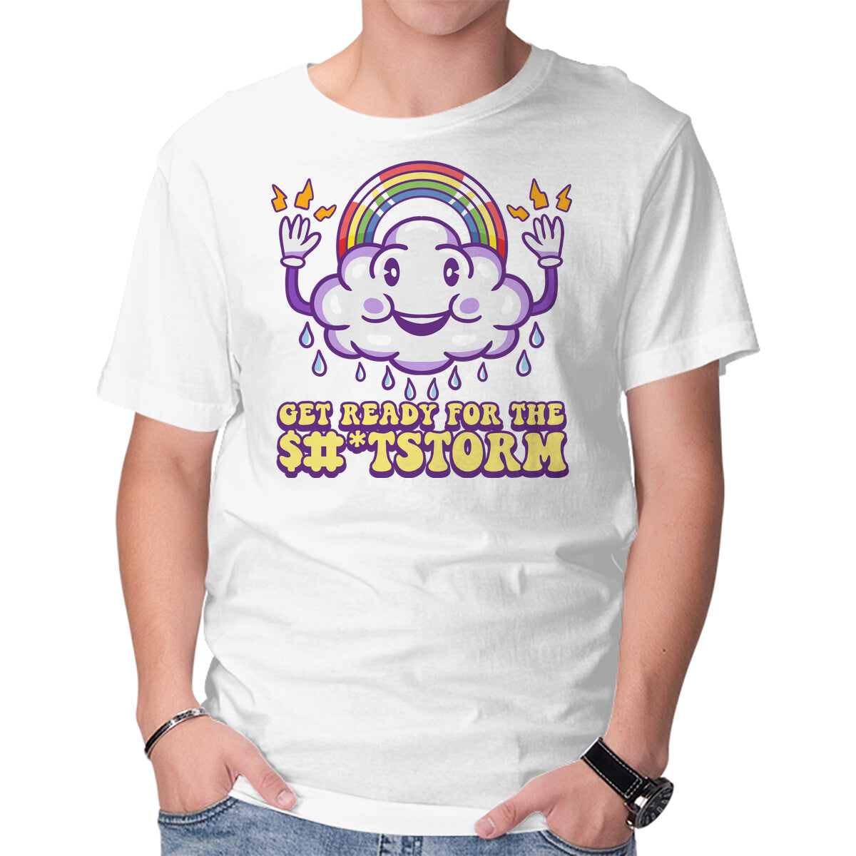 Unisex Crew Neck T-Shirt Prepare For The Storm Graphic Short Sleeve Casual Tee XXXL