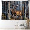 Vintage Elk Forest Tapestry Wall Hanging Hippie Bohemian Minimalist Art Landscape Dormitory Living Room Home Decor