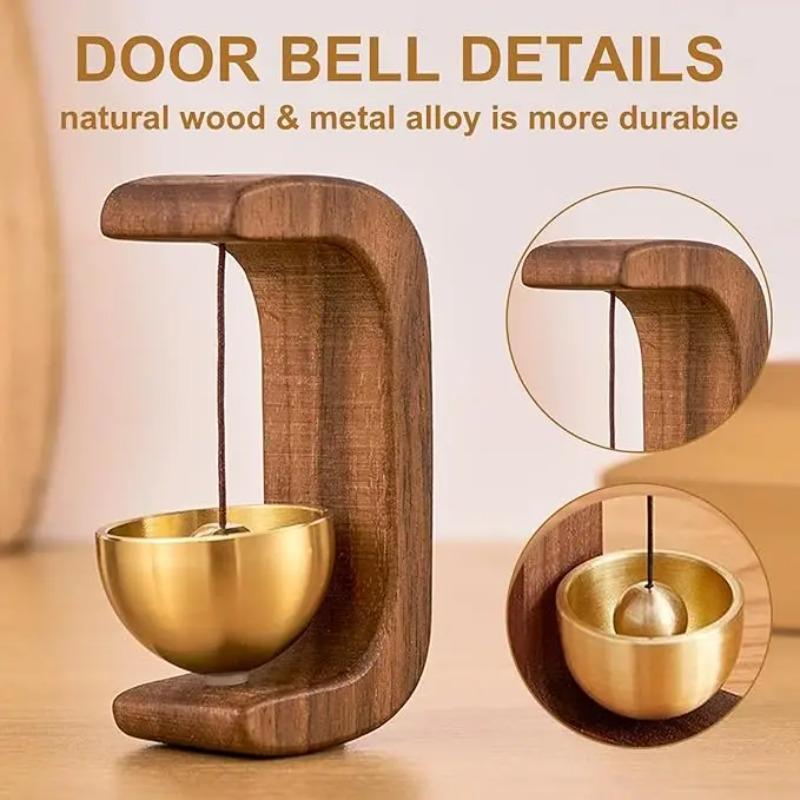 Magnetic Hanging Door Bell Wooden Doorbell Wind Chimes Beech Wood Shop Keeper Bells For Home & Business Door Opening Decoration
