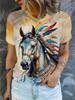 Summer New Horse T-Shirts Graphic 3D Print Women's Short Sleeve T Shirt Streetwear Harajuku Y2K Casual Tees Tops Female Clothing