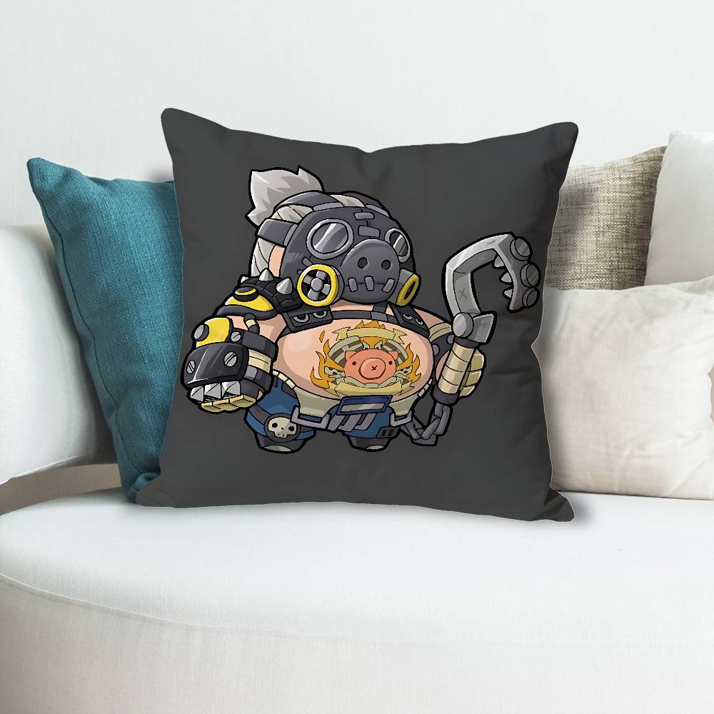 

Hot Game OOverwatchS Anime Celebrity Merchandise AllMatch Printed Pillow Case Sofa Car Office Room Decoration Protector 30x30 cm