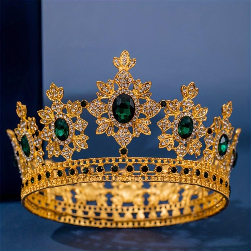 Sparkling Baroque Queen Tiaras Elegant Wedding Head Wear Exquisite Rhinestone Diadem  Hair