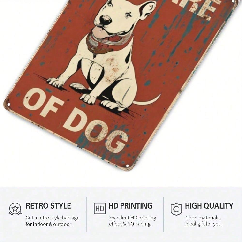 1pc Beware Of Dog Vintage Metal Tin Sign Funny Retro Wall Art Classic Home Decor Unframed 8x12in