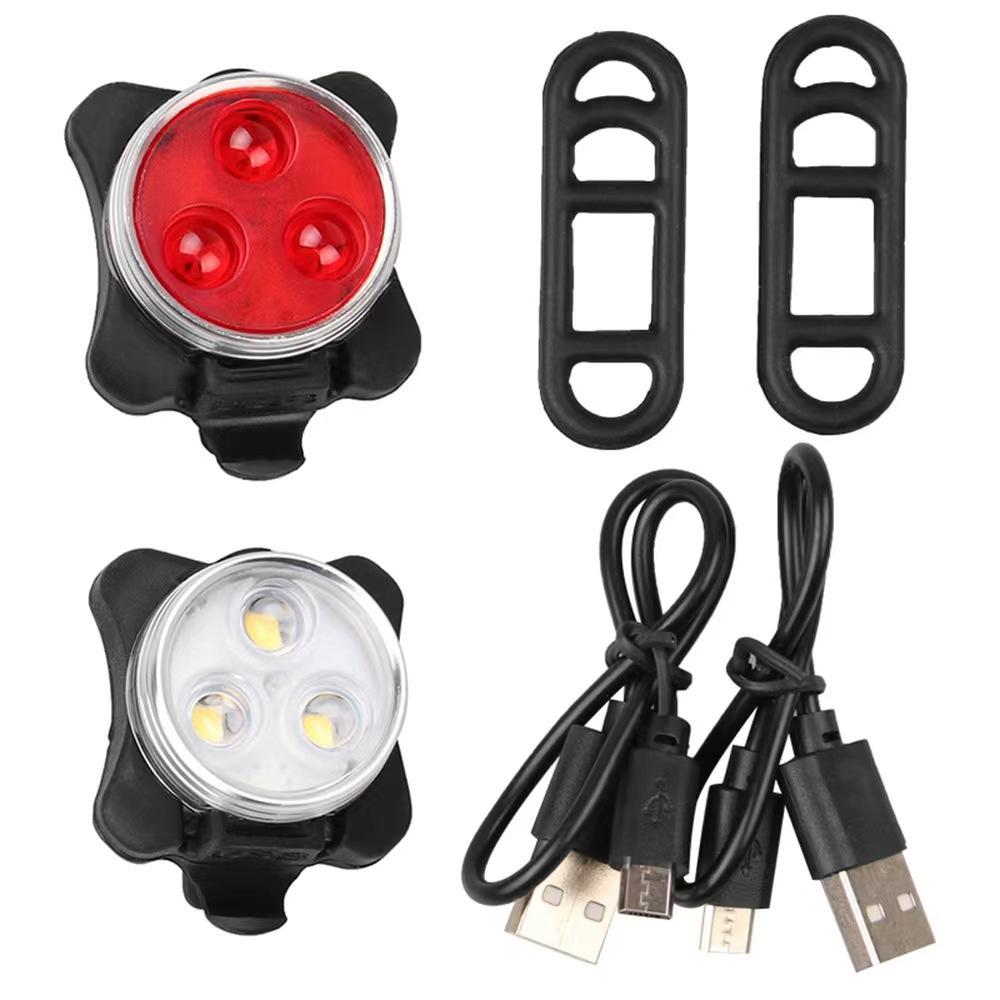 030 New USB Rechargeable Bicycle Lights Highlight Riding Lights COB Waterproof Creative Taillights Safety Warning Lights