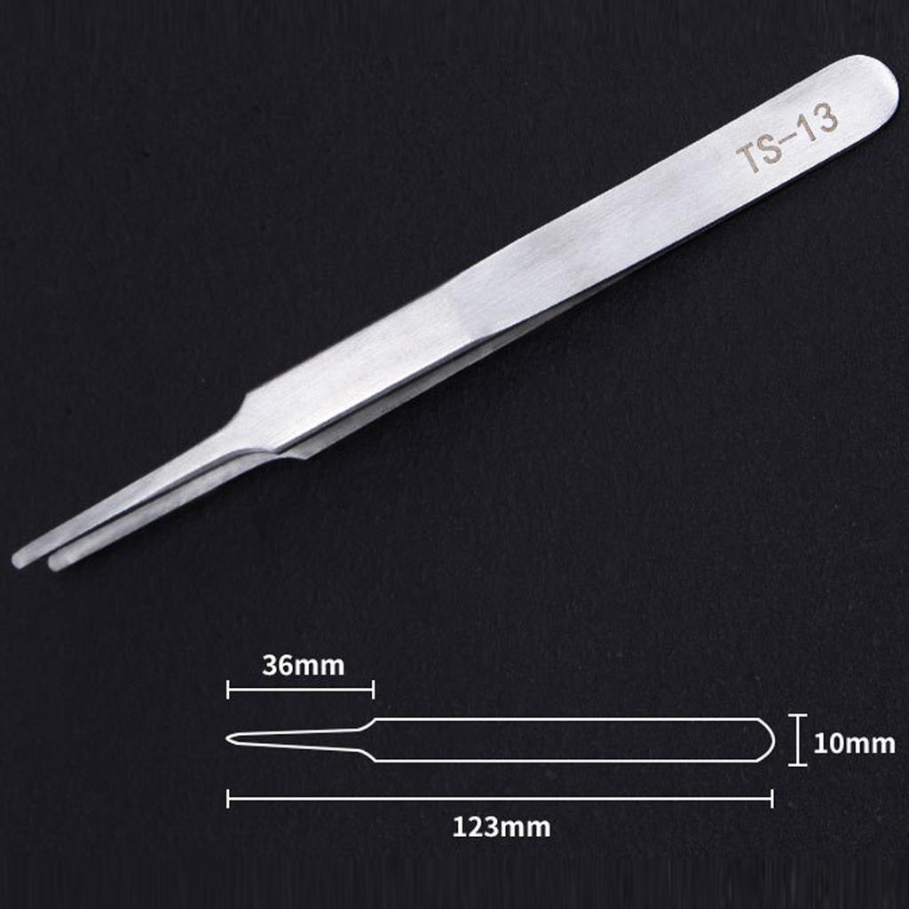 Stainless Steel Eyelash & Nail Art Tweezers Professional Pointed Tip Curved Jewelry Applicator for Nail Decorations False Lashes