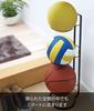 Yamazaki Jitsugyo 7290 Ball Stand Black x x H65cm Frame Ball Storage Entrance Storage Space Saving Approx. W20.5 D25.5