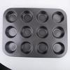 Stampo per Torta a 6/12 Fori Stampo per Muffin Cupcake Stampo Fai da Te Antiaderente Pirofila Acciaio al Carbonio Teglie da Forno per Cucina Utensile per Pasticceria