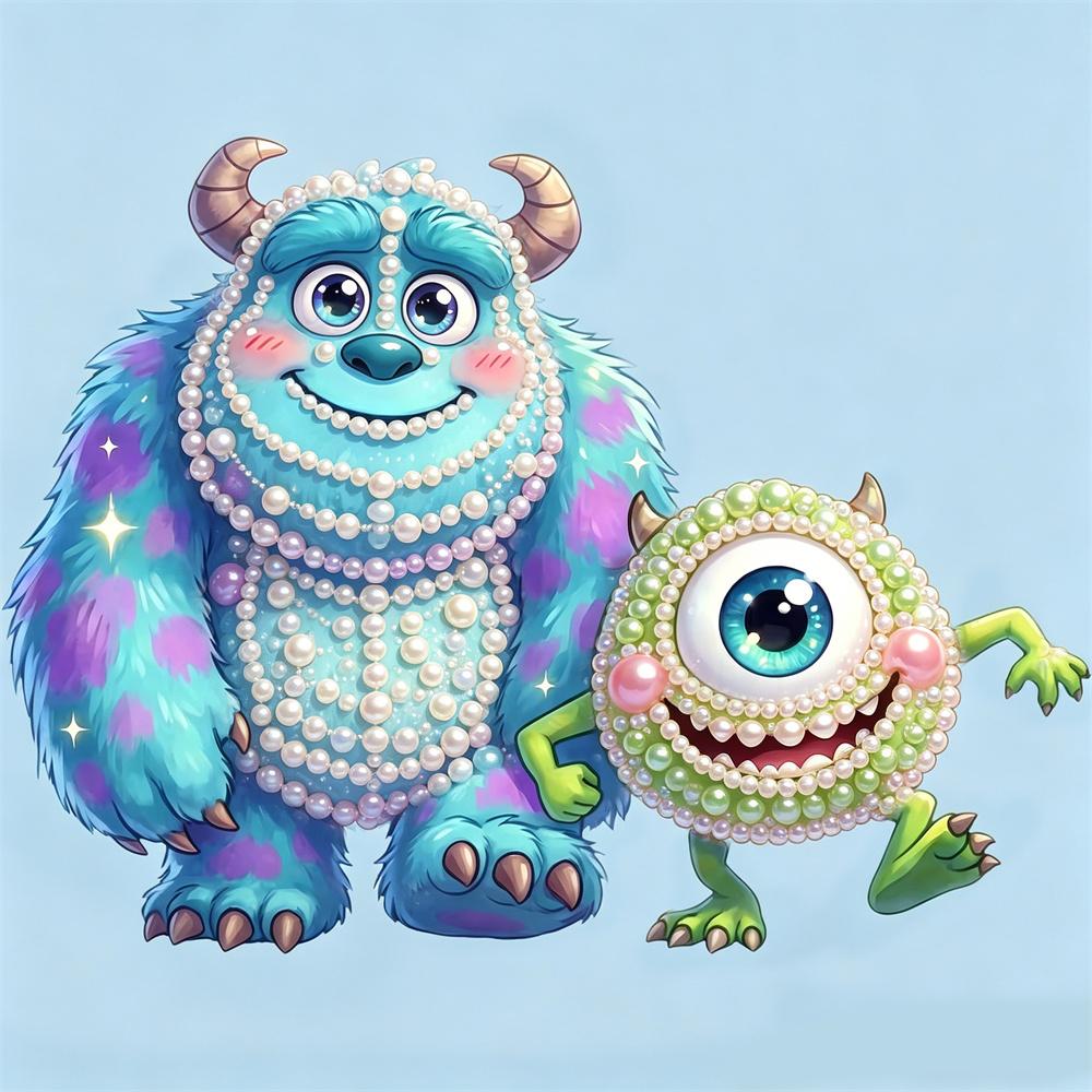 

Disney DIY Pearl Painting Monsters, Inc. Decorative Painting Creative Ornaments Friends Gifts Desktop Furnishings Home Decoration 30x40