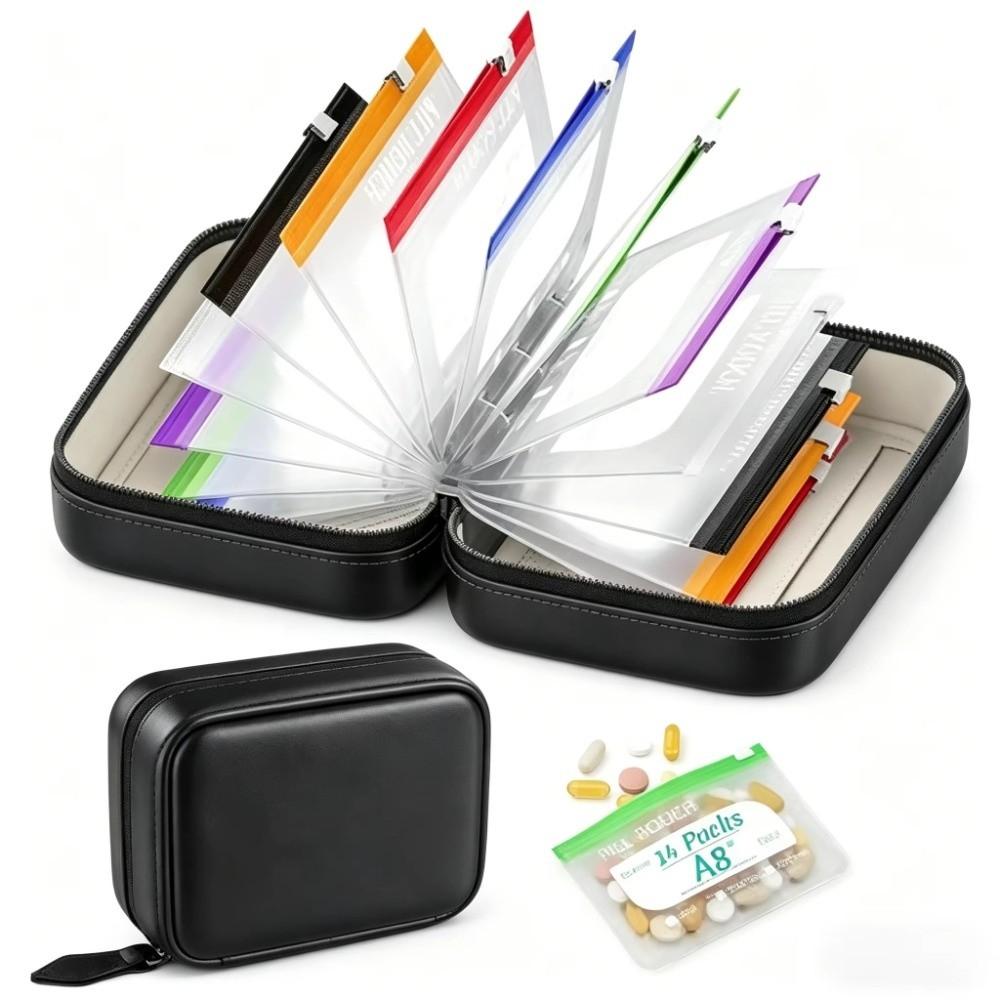 7/14PCS BPA-Free Weekly Pill Organizer Waterproof Pill Pouch Set Vitamin Storage Holder  Outdoor Use
