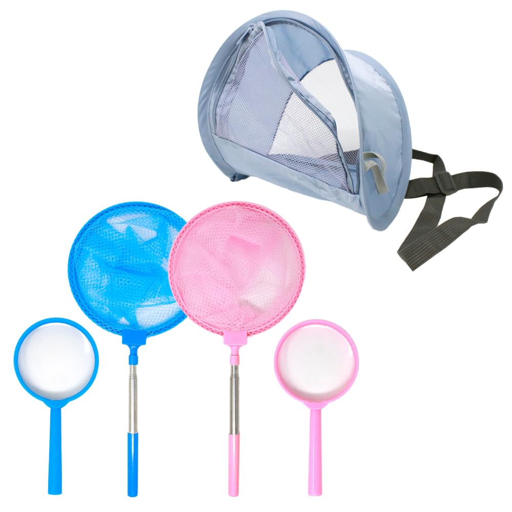 

mitas Набор сачков для насекомых Набор выдвижной клетки для насекомых с увеличительным стеклом Легкий и идеально подходит для сбора Горная река На открытом воздухе Выдвижной