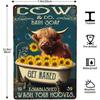 Metal Wall Art Cow Hooves Bathroom Sign Farmhouse Decor