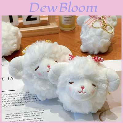 Cute Soft Sheep Keychain With Bow Plush Bag Charm For Kids And Women