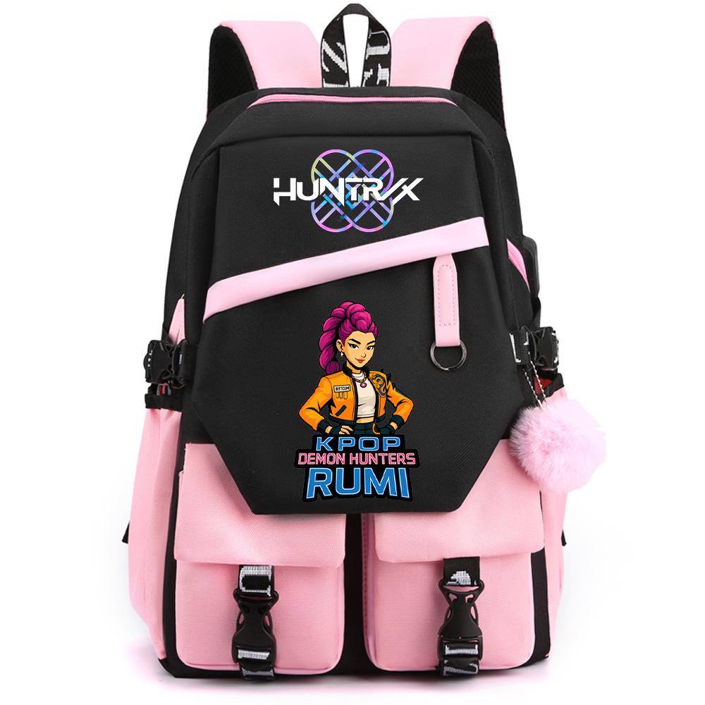 Anime K-pop Demon Hunters Tryckt Ryggsäck med Stor Kapacitet för Tonåring Student Flicka Pojke Tillbaka Till Skolan Bokväska Kvinnor Vattentät Resväska Barn Gåva