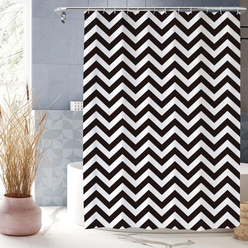 

Simple line geometry washable Dirt-Resistant Shower Curtain Shower Head waterproof Polyester Bath Curtain For Home Decor 70x140CM