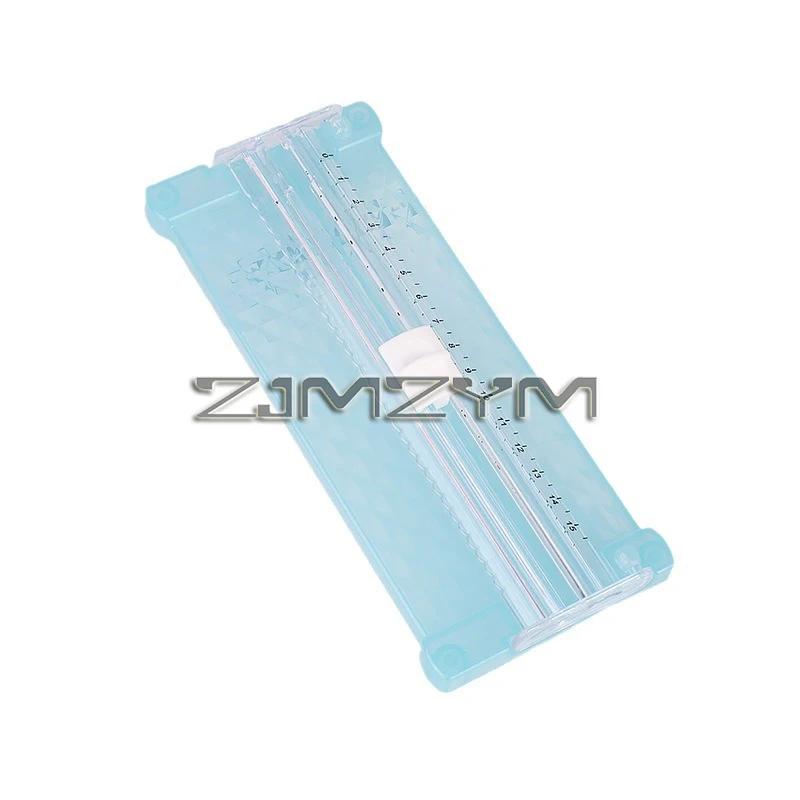 1Pcs Mini Paper Cutter Bidirectional Sliding Manual Paper Cutter A5 Paper Cutter Office Supplies синий