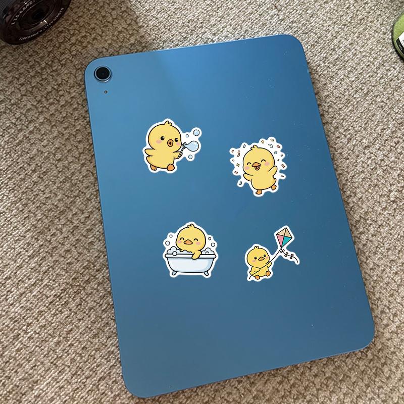 50pcs Cute Little Yellow Duck Doodle Stickers Tablet And Laptop Stickers Phone Decorations Birthday Gift Box Stickers for Pads