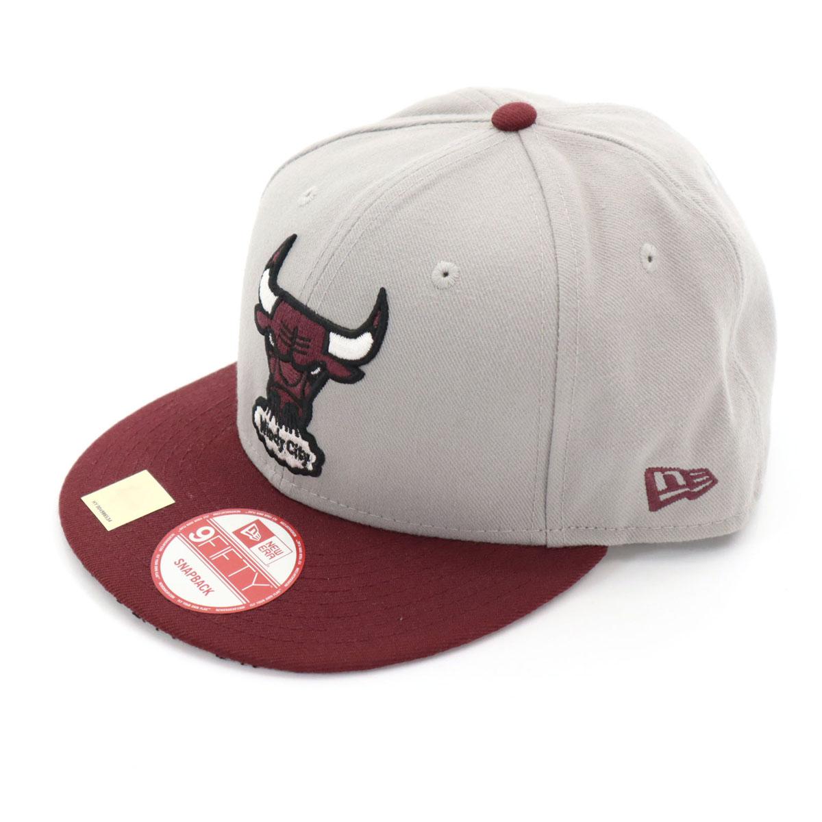

NEW ERA 9FIFTY Двухцветная кепка Серая x Бордовая Chicago Bulls Снэпбэк Мужская Б/У