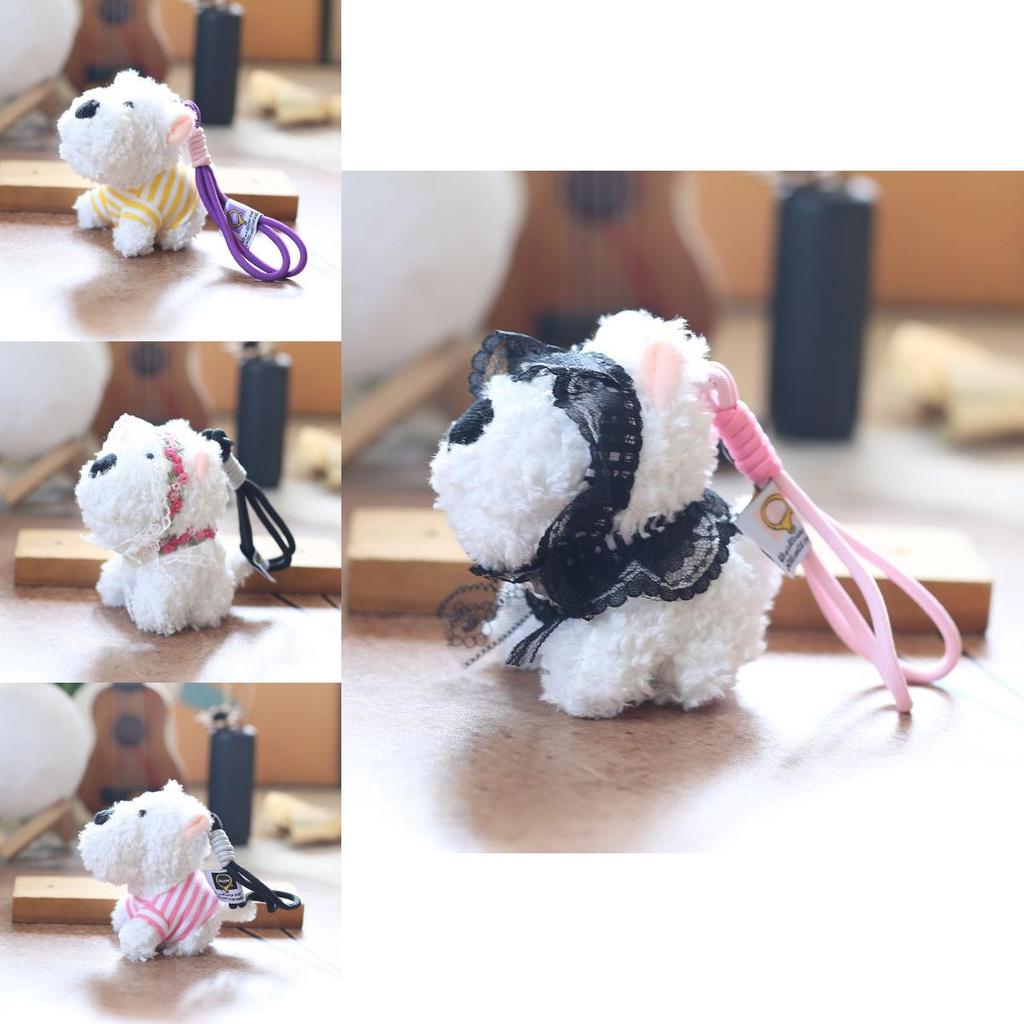 Mini Dog Plush Keychain Soft Stuffed Animal Backpack Accessory Gift For Kids