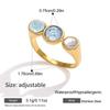 Stainless Steel Geometric Shape CZ Zircon Open Ring for Women 18K Gold Plated Stackable Fashion Finger Jewelry Anti Allergic