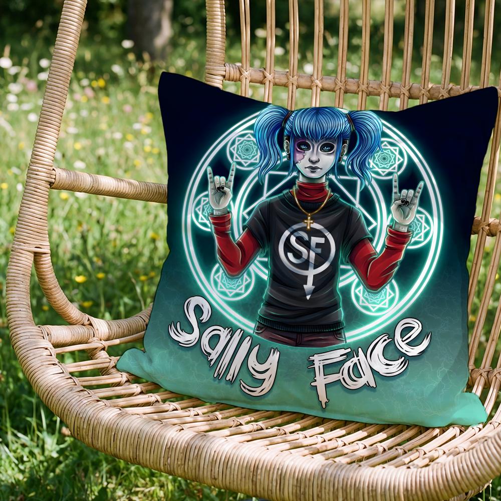 Stylish SSally Facees Cushion Cover Versatile DoubleSided Pillow Case Fit for Sofa Bed Car Daily Decor
