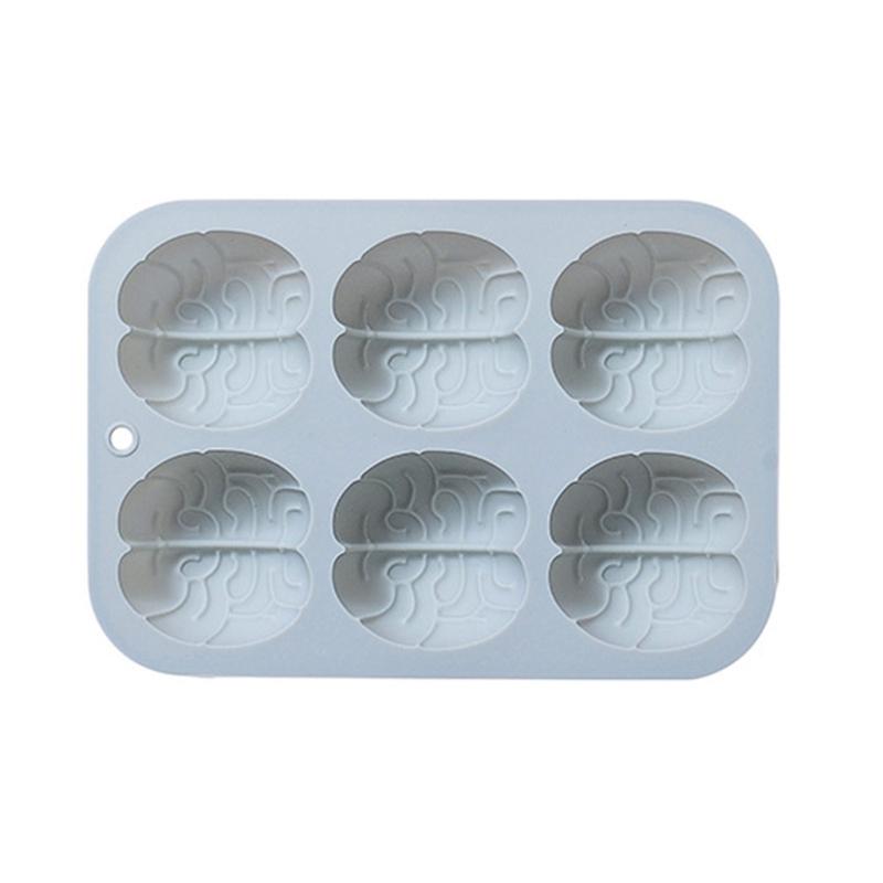 6 Cavity Brain-Shaped Fondant Mold Biscuits Mold DIY Cartoon Baking Mold Birthday Cookie Tools Cake Decorating Tools 1