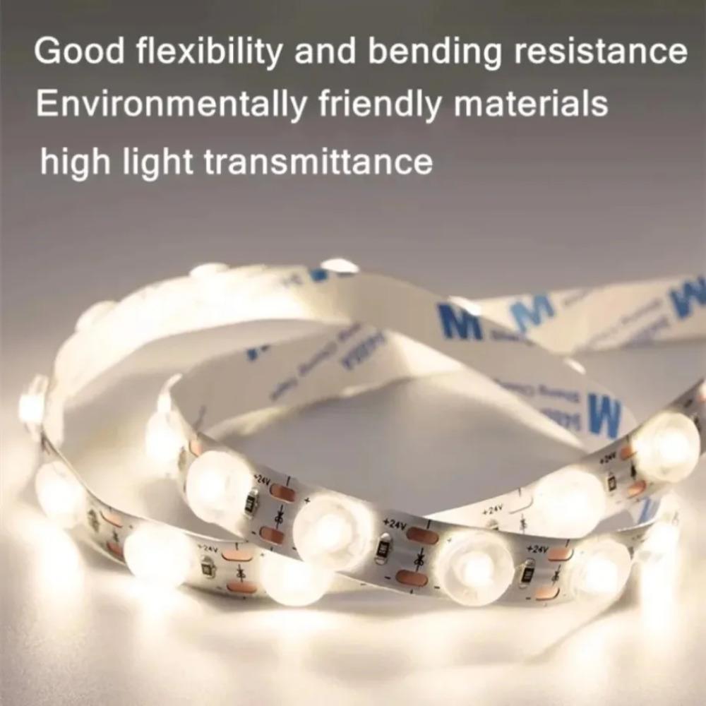 24V SMD LED Strip 12MM 48LEDs/M Flexible Rope Light With Lens Adhesive Tape For Bedroom Mirror DIY Home Cabinet Wardrobe Decor