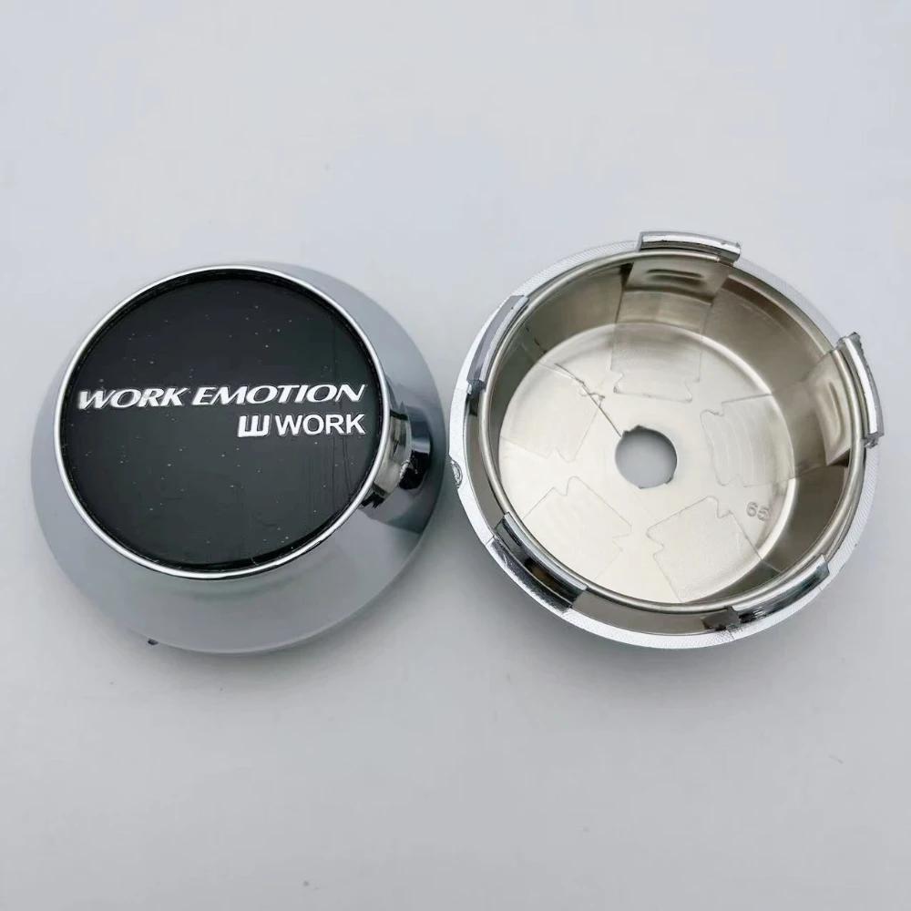 4pcs 60mm 64mm 65mm 68mm 69mm Car Wheel Center Caps With W Work Emotion Logo Badge High Cap Wheel Hubcaps Cover Car Accessories