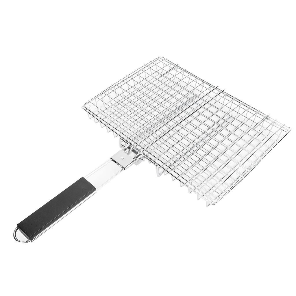 Grill Basket Portable Folding BBQ Grilling Rack for Fish Vegetables Shrimp Barbeque Cooking Accessories