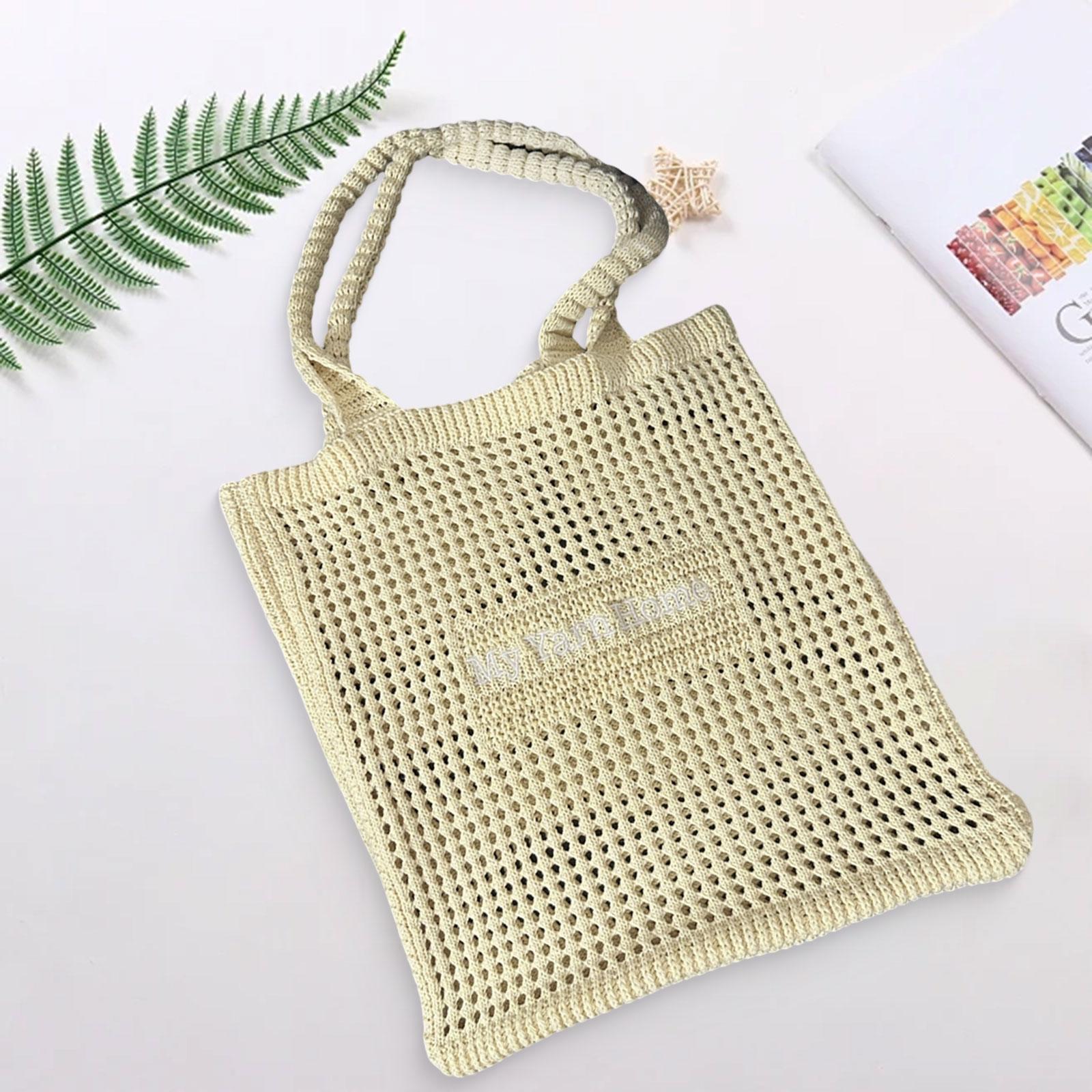 

Women Crochet Bag Summer Shoulder Purse for Vacation Leisure Travel Dating жовтий