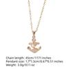 Fashion Anchor Zirconia Pendant Necklaces for Women Stainless Steel Jewelry