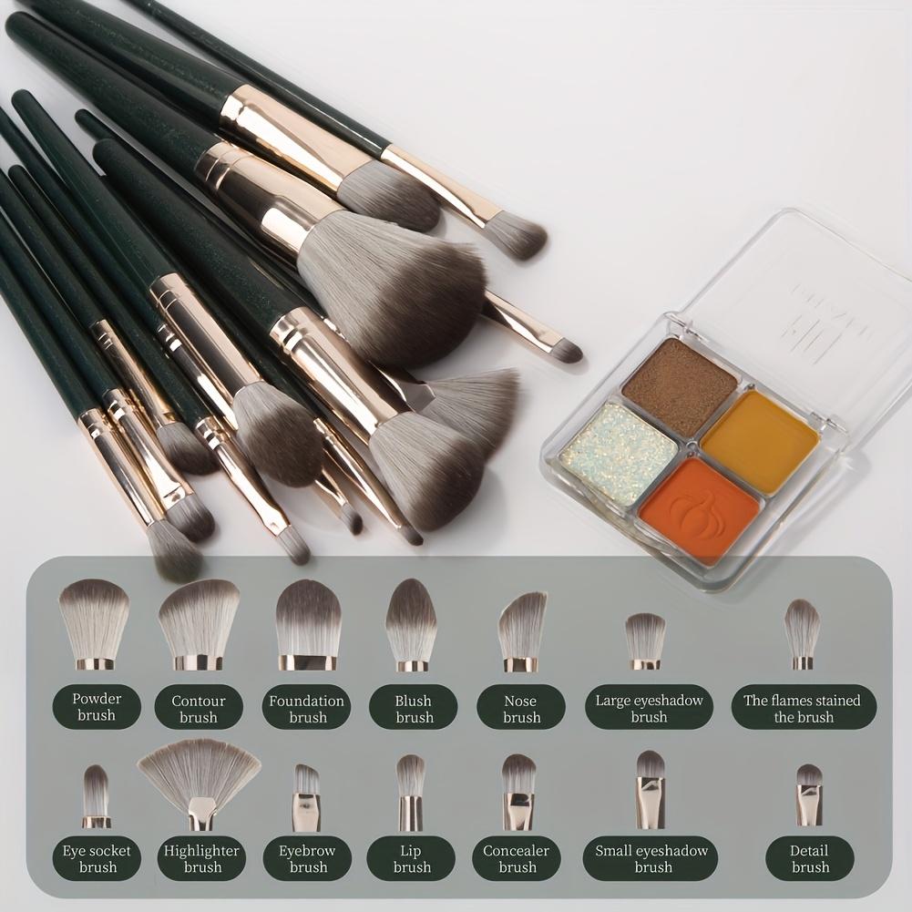 14pcs Luxury Makeup Brush Set - Ultra-Soft & Hypoallergenic for Flawless Foundation, Blush, Eyeshadow. Includes Kabuki, Blending Brushes & a Case
