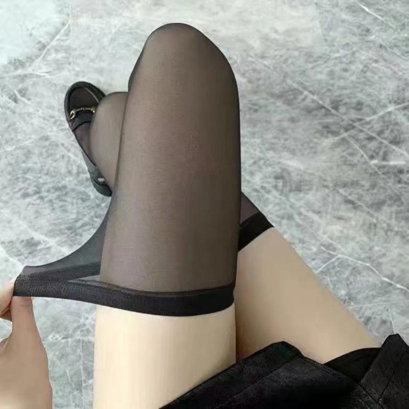 Elegant Black Lace Thigh-High Stockings for Women