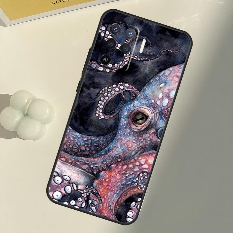 Octopus Case For OPPO A1K A3S A5S A15 A16 A52 A72 A5 A9 A31 A53 A83 A91 A93 A54 A74 A94 Cover Capa