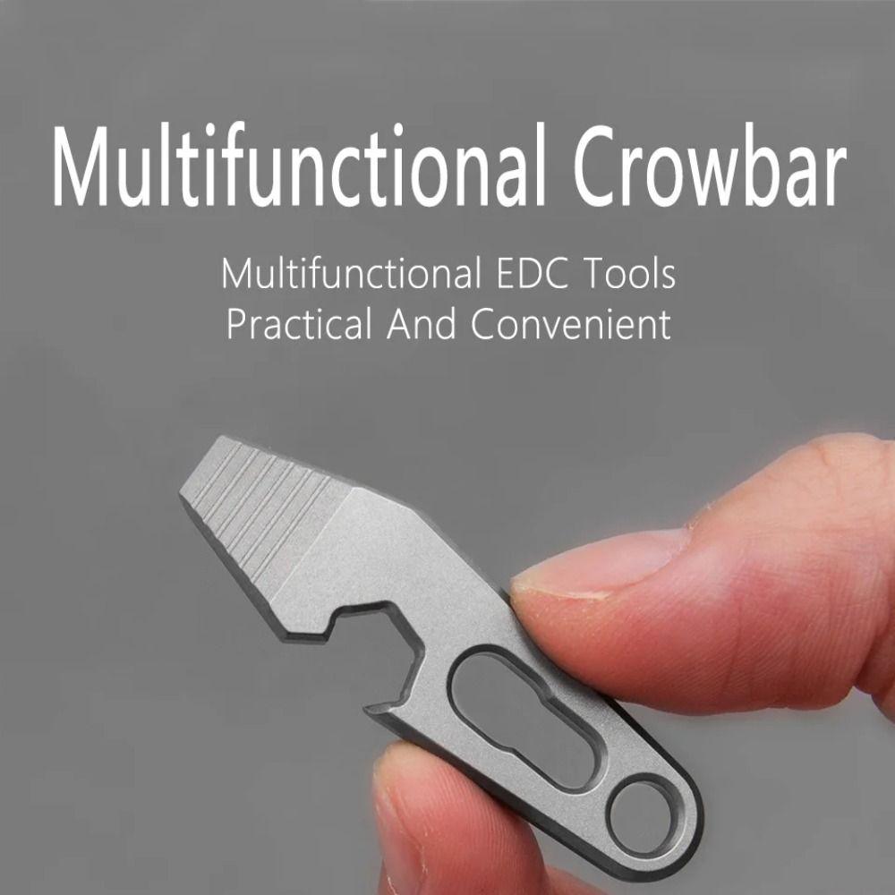 Titanium Zinc Zinc Alloy Mini Pry Bar Durable Small Tools Hexagon Wrench Keychain Pendant Outdoor Multitool