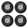4 PCS 17 Short Course Truck Tires Easy To Install Strong Grip White Rim RC Model Car Tires for