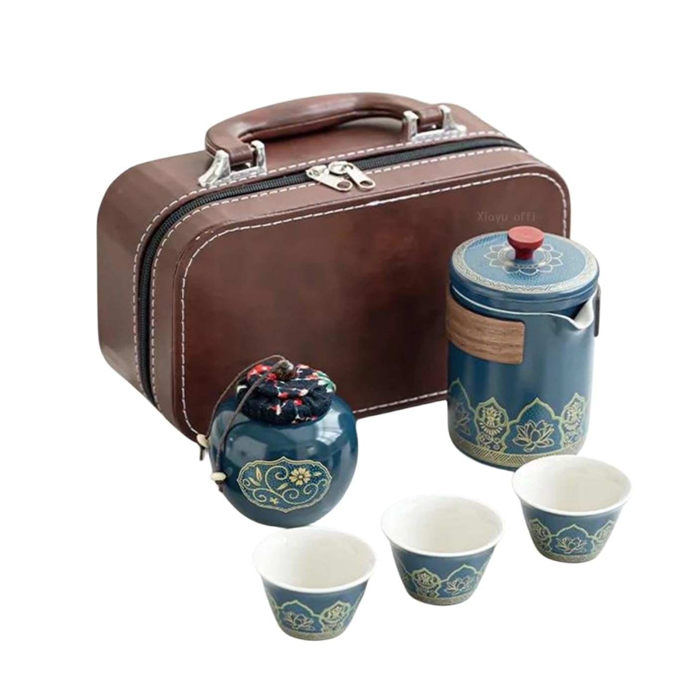 

Эксклюзивный легкий чайный сервиз с керамическими чашками и японским идеальным для дома или роскошный и подарочной упаковкой чемодан для переноски [Бренд Amazon] Стильный,