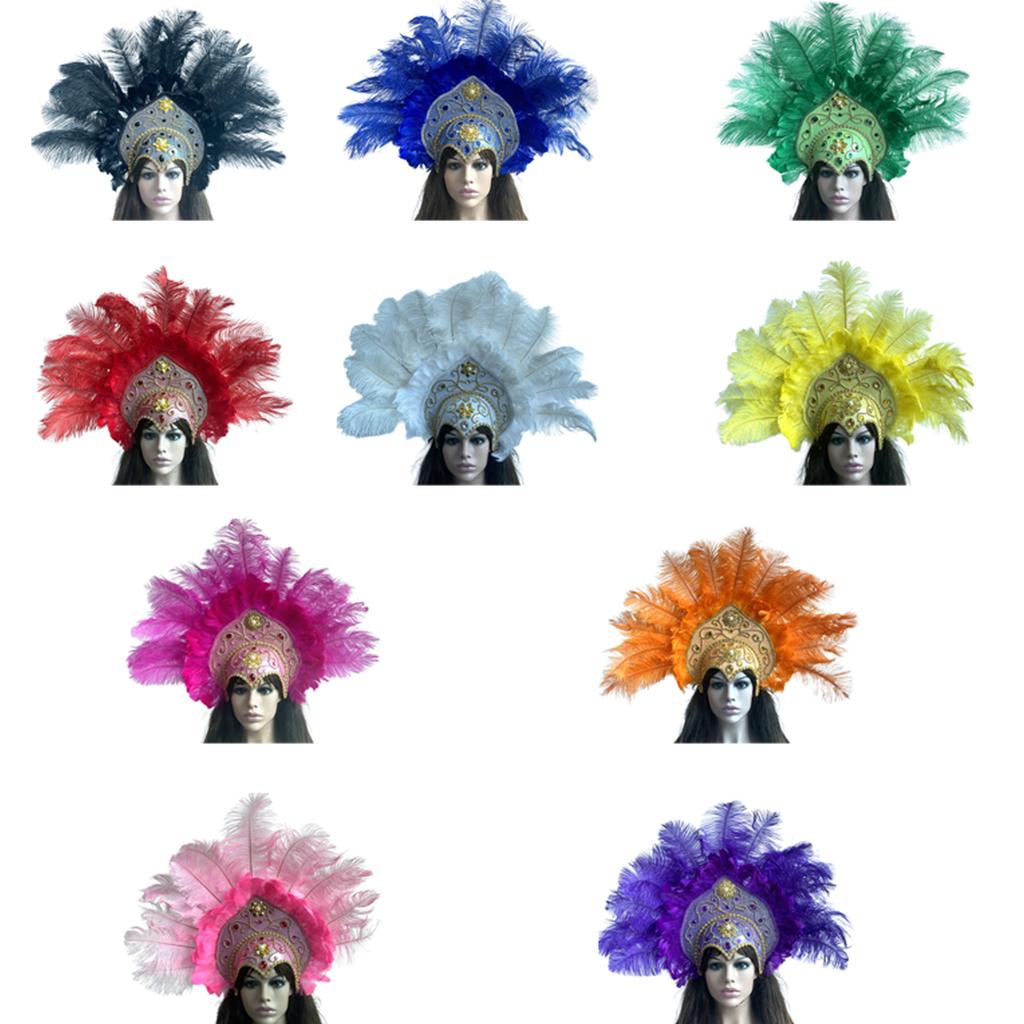 Popular Feathered Hairband Festival Costume Props Headband Samba Headdress Carnivals Party Celebration Props Headpiece