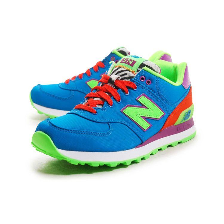 New Balance 574 Pop Safari - Blue Women Sneakers Neon-Blue Lime Berry WL574BP