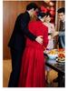 Modern Chinese Wine Red Wedding & Engagement Dress for Women - Bride & Banquet Skirt