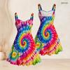 Women Plus Size Off Shoulder Sleeveless Strappy Dress Black Galaxy Printed Fitted Waist Flared Hem